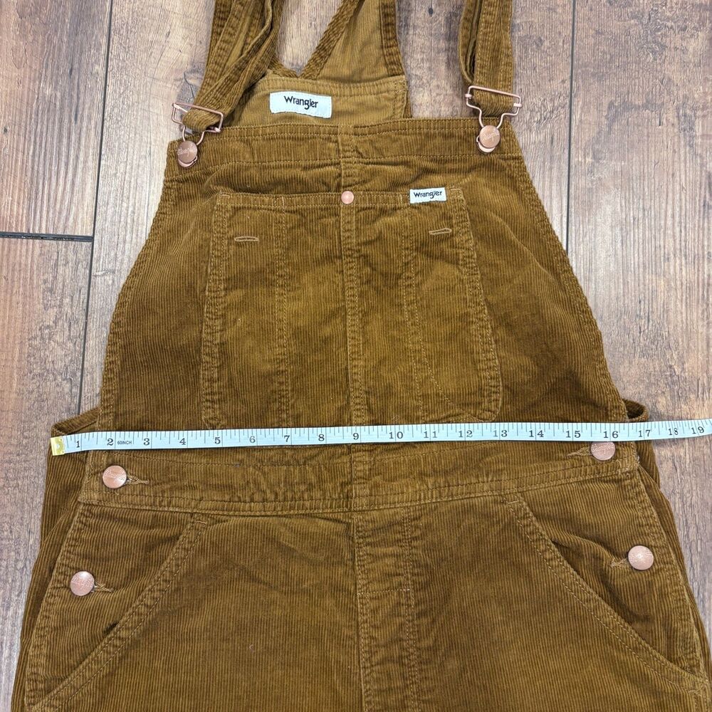 Free People Wrangler Brown Corduroy Straight-Leg Small Bib Overalls Jumpsuit - Picture 11 of 13